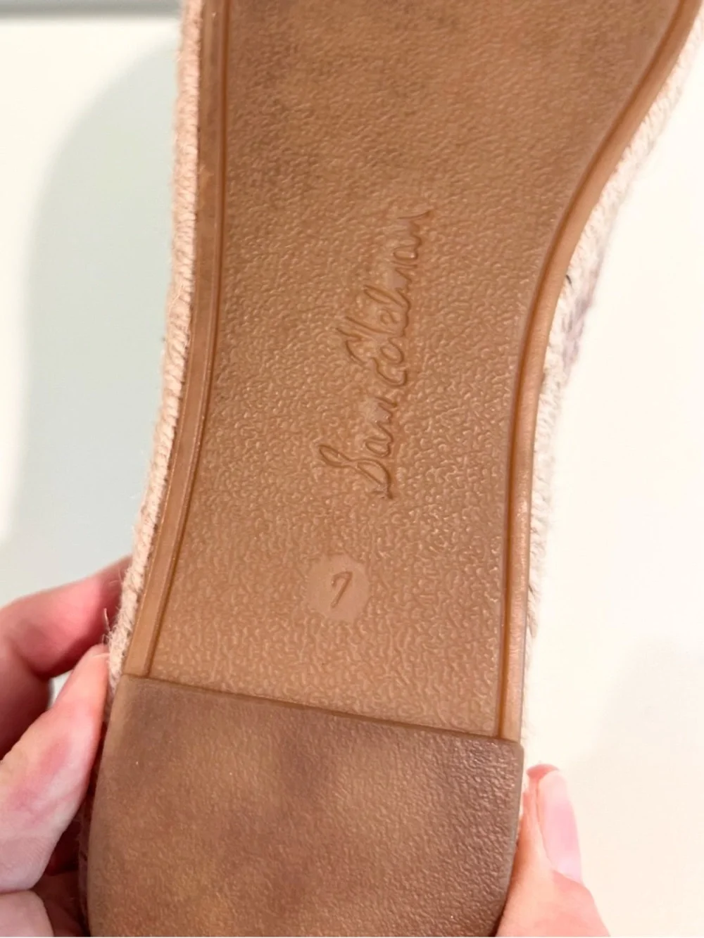 Sam Edelman Metallic Nude Espadrille Flats Slip On Jute Summer Shoes 7